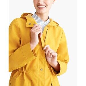 J Crew Women’s XS Utility Rain Jacket Yellow Amber Hooded